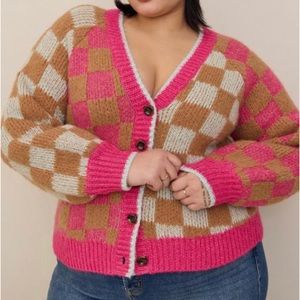 🆕 Vegan Cashmere Chunky Cardigan V-Neck Sweater 2 2X 18 20 NWT Torrid New! Pink